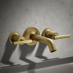 Deck- or wall-mount bath faucet handle trim with lever design