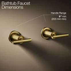 Deck- or wall-mount bath faucet handle trim with lever design