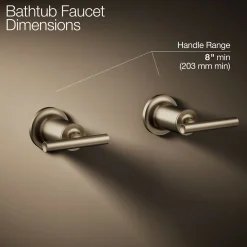 Deck- or wall-mount bath faucet handle trim with lever design