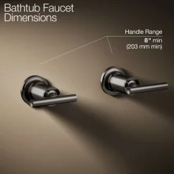 Deck- or wall-mount bath faucet handle trim with lever design