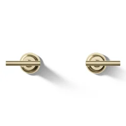 Deck- or wall-mount bath faucet handle trim with lever design
