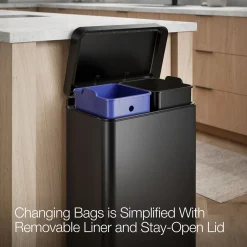 Dual-compartment step trash can
