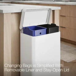 Dual-compartment step trash can
