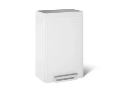Dual-compartment step trash can