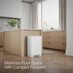 Dual-compartment step trash can