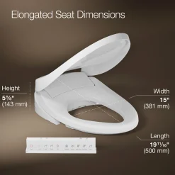 Dual-Wand Elongated bidet toilet seat with remote control
