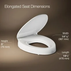 Elevated Quiet-Close™ elongated toilet seat