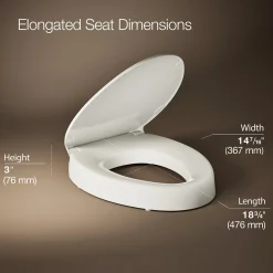 Elevated Quiet-Close™ elongated toilet seat