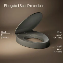 Elevated Quiet-Close™ elongated toilet seat