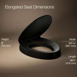 Elevated Quiet-Close™ elongated toilet seat