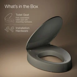 Elevated Quiet-Close™ elongated toilet seat