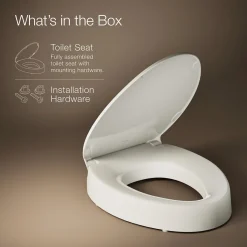 Elevated Quiet-Close™ elongated toilet seat
