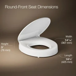 Elevated Quiet-Close™ round-front toilet seat