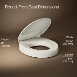 Elevated Quiet-Close™ round-front toilet seat