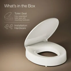 Elevated Quiet-Close™ round-front toilet seat