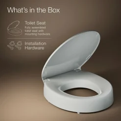 Elevated Quiet-Close™ round-front toilet seat