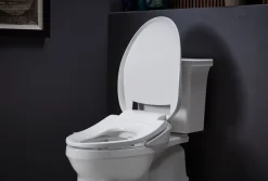 Elongated bidet toilet seat