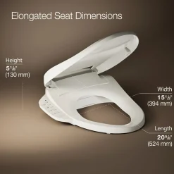 Elongated bidet toilet seat