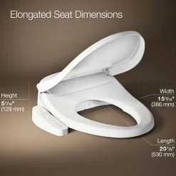 Elongated bidet toilet seat