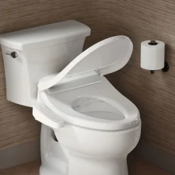 Elongated bidet toilet seat