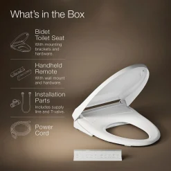 Elongated bidet toilet seat with remote control