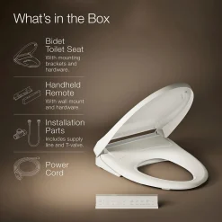 Elongated bidet toilet seat with remote control