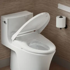 Elongated bidet toilet seat with remote control