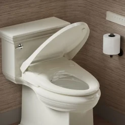 Elongated bidet toilet seat with remote control