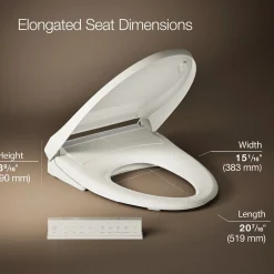 Elongated bidet toilet seat with remote control