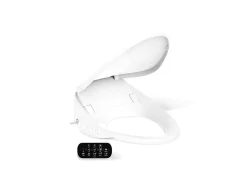 Elongated bidet toilet seat with remote control