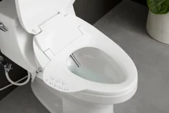 Elongated bidet toilet seat with remote control