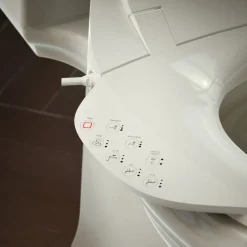 Elongated bidet toilet seat with remote control