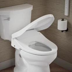 Elongated bidet toilet seat with remote control