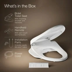 Elongated bidet toilet seat with remote control