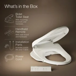 Elongated bidet toilet seat with remote control
