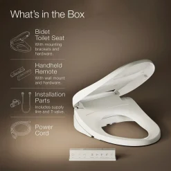 Elongated bidet toilet seat with remote control