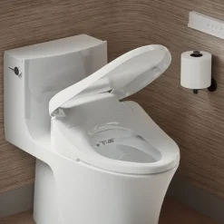 Elongated bidet toilet seat with remote control