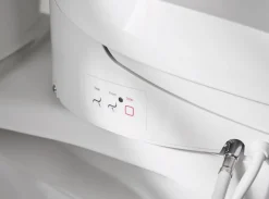 Elongated bidet toilet seat with remote control