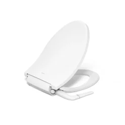 Elongated manual bidet toilet seat