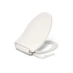 Elongated manual bidet toilet seat