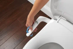 Elongated manual bidet toilet seat