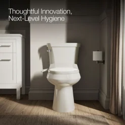 Elongated manual bidet toilet seat