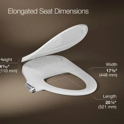 Elongated manual bidet toilet seat
