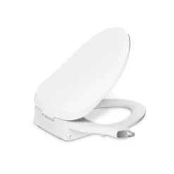 Elongated manual bidet toilet seat