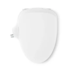 Elongated manual bidet toilet seat