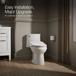 Elongated manual bidet toilet seat