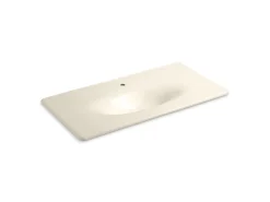 43" Enameled cast iron vanity top with integrated oval sink