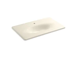 37" Enameled cast iron vanity top with integrated oval sink