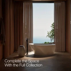 Floor-mount bath filler trim