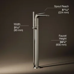 Floor-mount bath filler trim